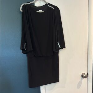 Cache Black Sheath Dress with Dolman Sleeves